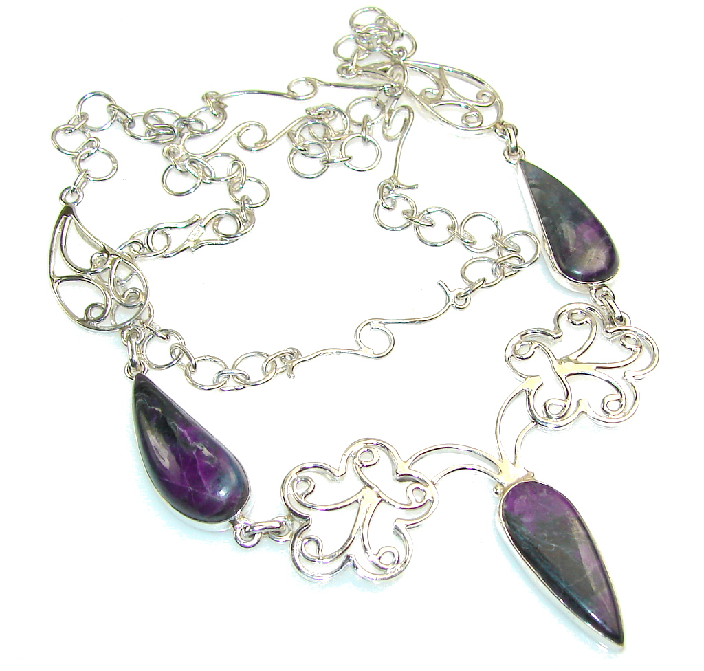 Delicate Purple Charoite Sterling Silver Necklace | Blueverse