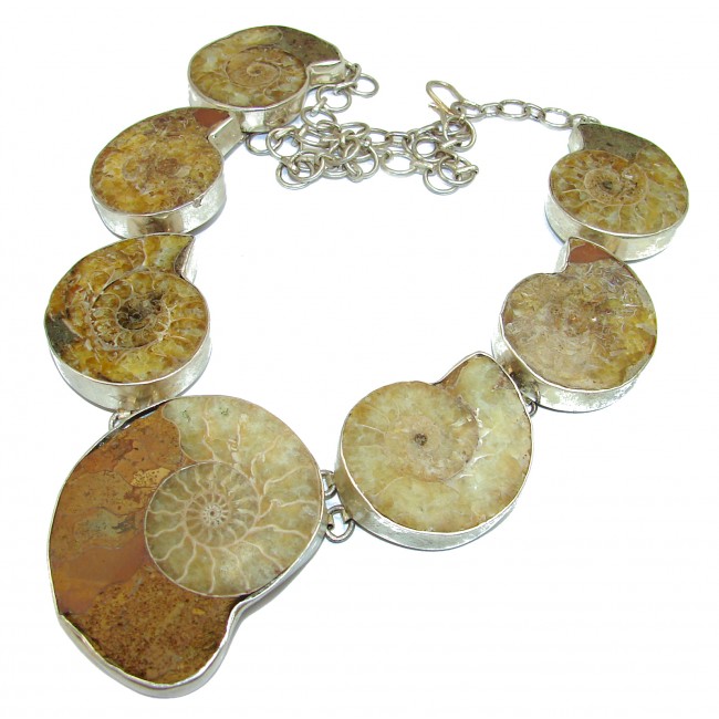 147.55g Aura Of Beauty genuine Ammonite .925 Sterling Silver handcrafted Necklace
