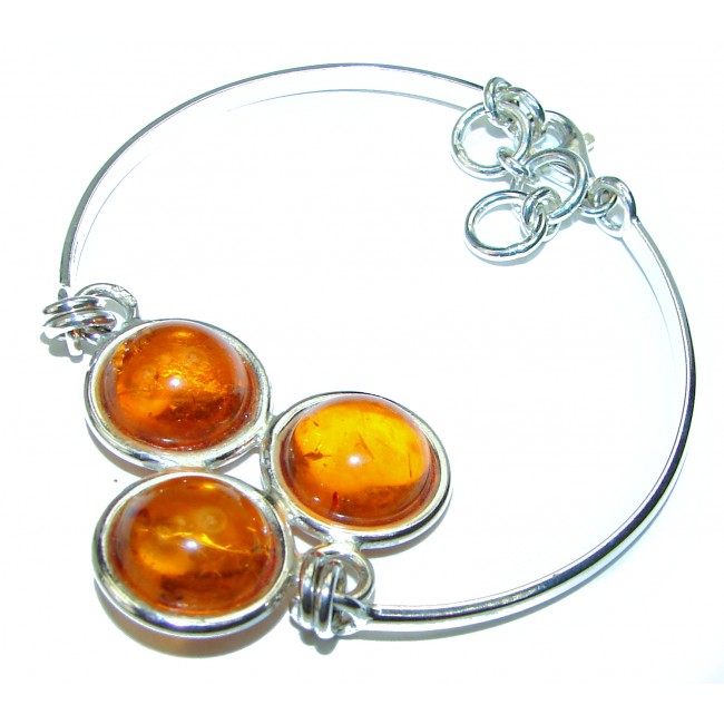 Excellent Baltic Amber .925 Sterling Silver entirely handcrafted Bracelet - photo 2
