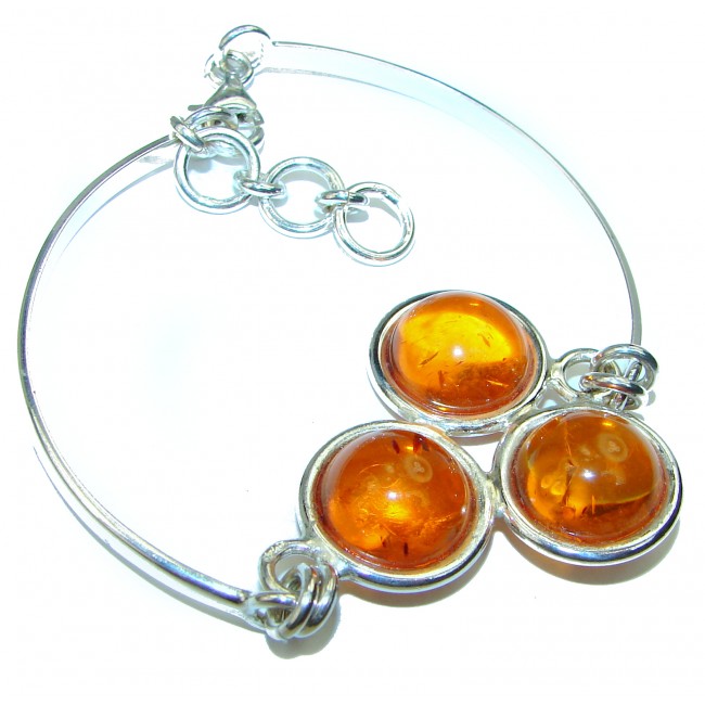 Excellent Baltic Amber .925 Sterling Silver entirely handcrafted Bracelet - photo 1