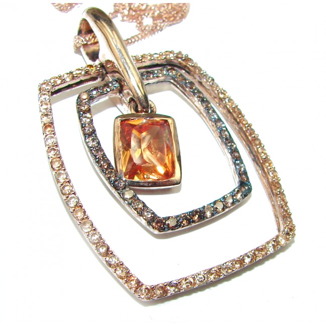 Golden Topaz 14K Gold over .925 Sterling Silver handcrafted Statement necklace - photo 2