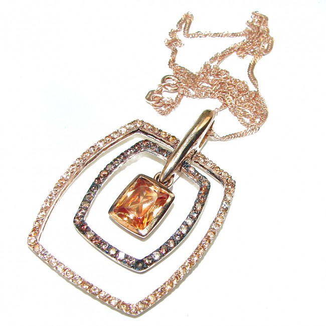 Golden Topaz 14K Gold over .925 Sterling Silver handcrafted Statement necklace - photo 1