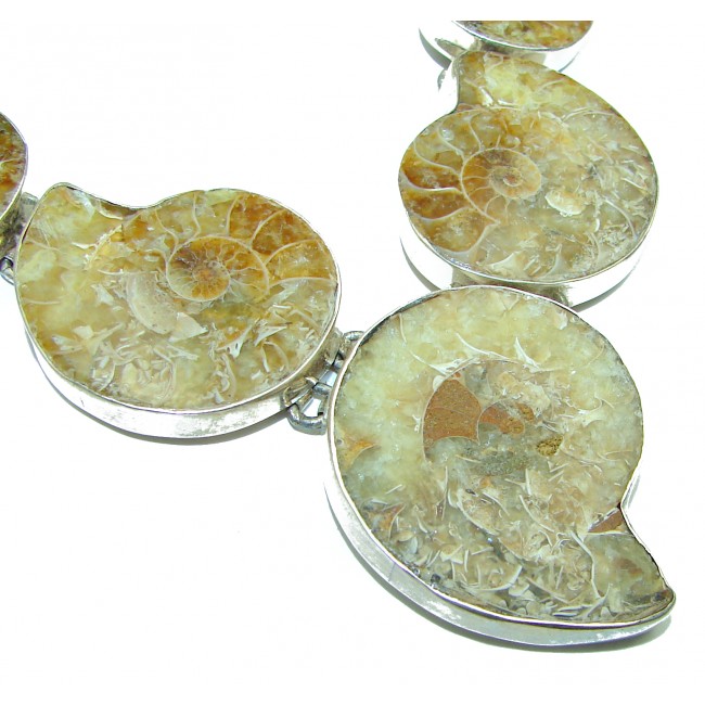 84.5g Aura Of Beauty genuine Ammonite .925 Sterling Silver handcrafted Necklace