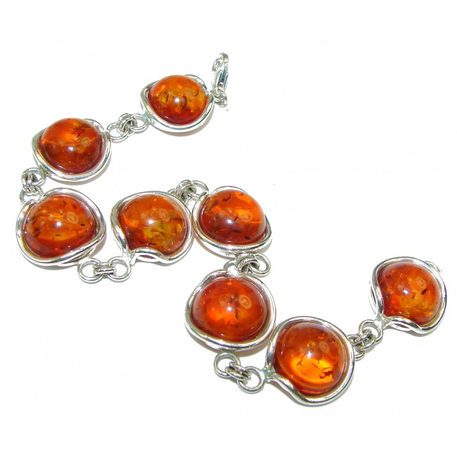 Beautiful Amber .925 Sterling Silver handcrafted Bracelet