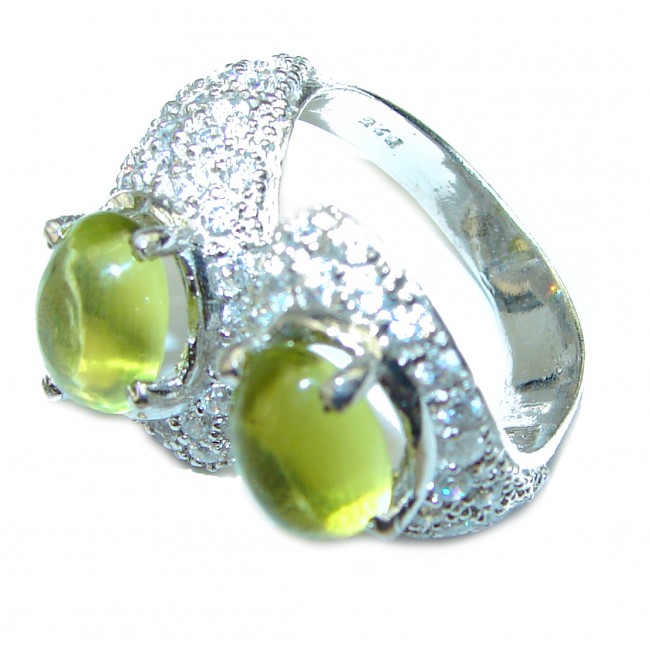 Spring Flower authentic Peridot .925 Sterling Silver ring s. 6 - photo 2