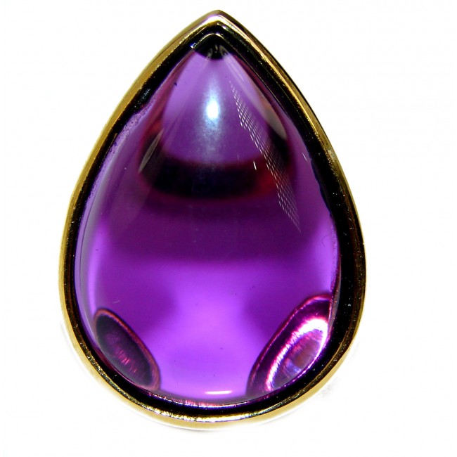 Purple Romance Amethyst 14K Gold over .925 Sterling Silver Handcrafted Ring size 8 1/2