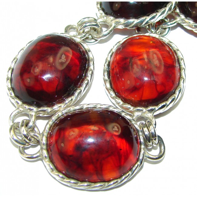 Beautiful Amber .925 Sterling Silver handcrafted Bracelet - photo 2