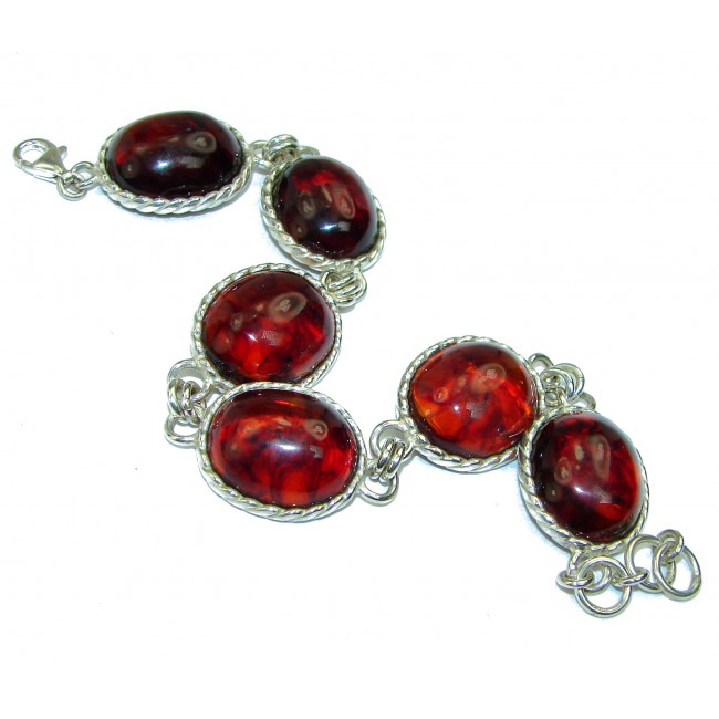 Beautiful Amber .925 Sterling Silver handcrafted Bracelet - photo 1