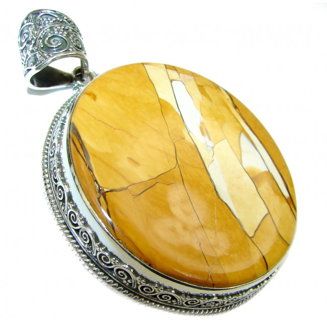 58.9 grams Australian Bracciated Mookaite Jasper .925 Sterling Silver handcrafted pendant