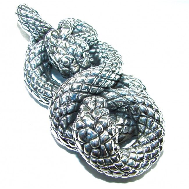 Boa Snake Marcasite .925 Sterling Silver Bali made Pendant