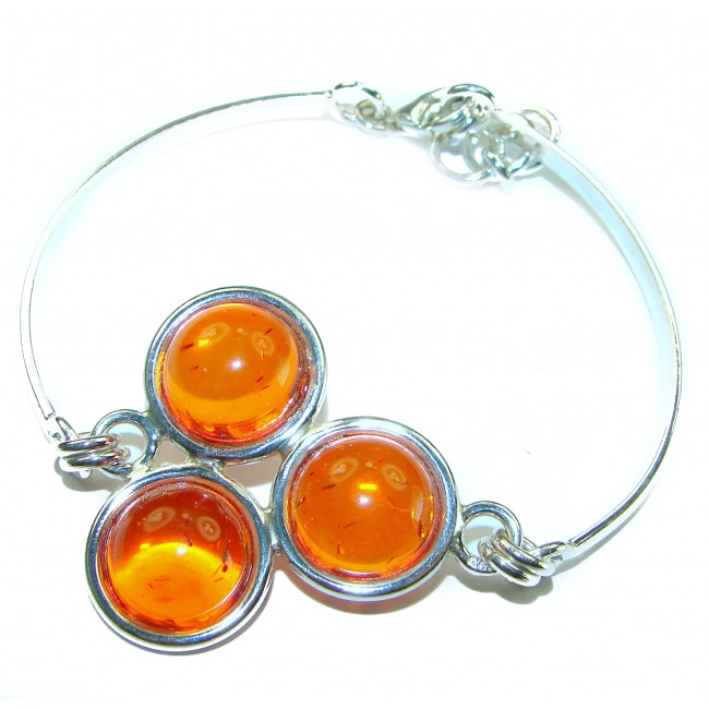 Excellent Baltic Amber .925 Sterling Silver entirely handcrafted Bracelet - photo 1