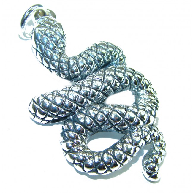 Boa Snake Marcasite .925 Sterling Silver Bali made Pendant