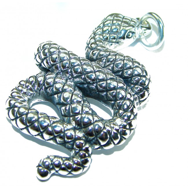 Boa Snake Marcasite .925 Sterling Silver Bali made Pendant