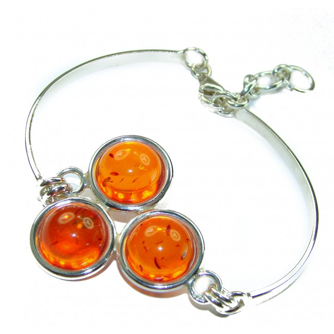Excellent Baltic Amber .925 Sterling Silver entirely handcrafted Bracelet - photo 1