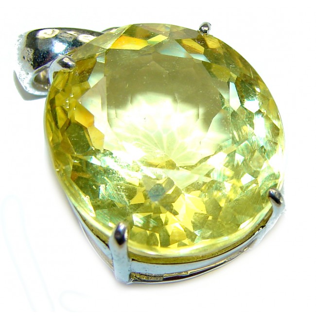 25.5 carat Citrine .925 Sterling Silver handmade Pendant - photo 1