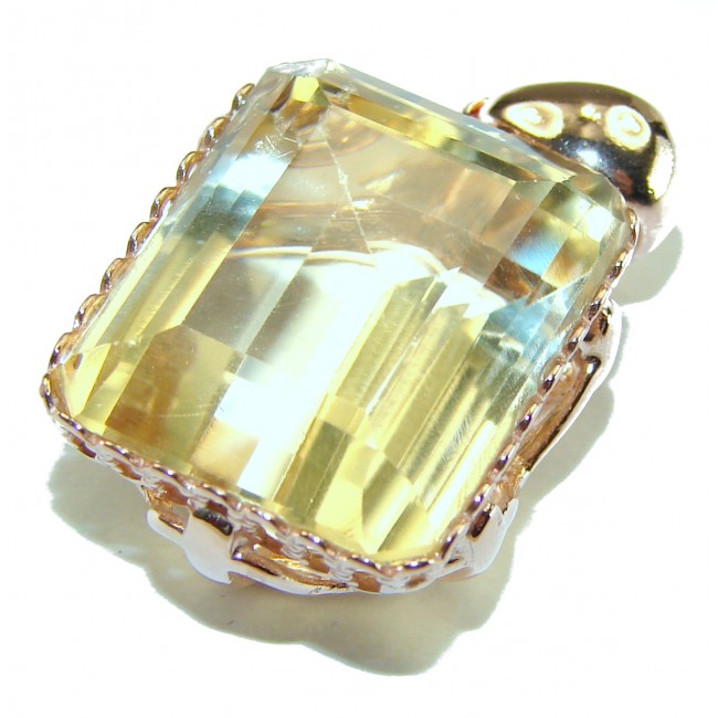 Phenomenal Citrine 14K Rose Gold over .925 Sterling Silver handcrafted Pendant - photo 1