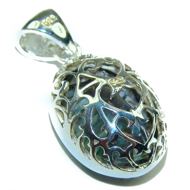 Magic Aurora Topaz .925 Sterling Silver handcrafted Pendant - photo 2