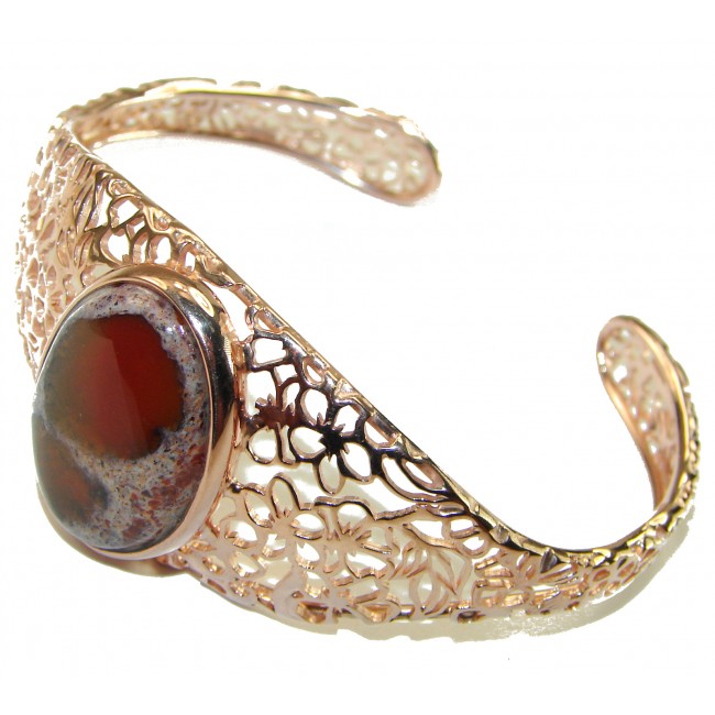 Authentic Mexican Opal handmade 14K Rose Gold over .925 Sterling Silver Bracelet / Cuff - photo 2