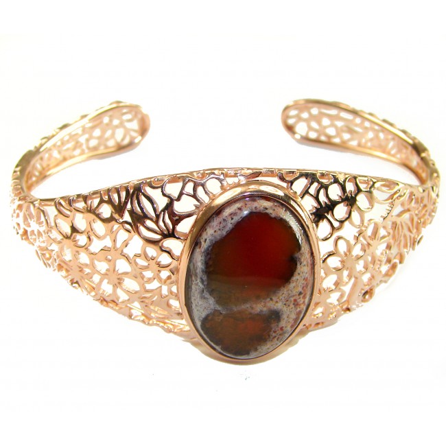 Authentic Mexican Opal handmade 14K Rose Gold over .925 Sterling Silver Bracelet / Cuff - photo 1