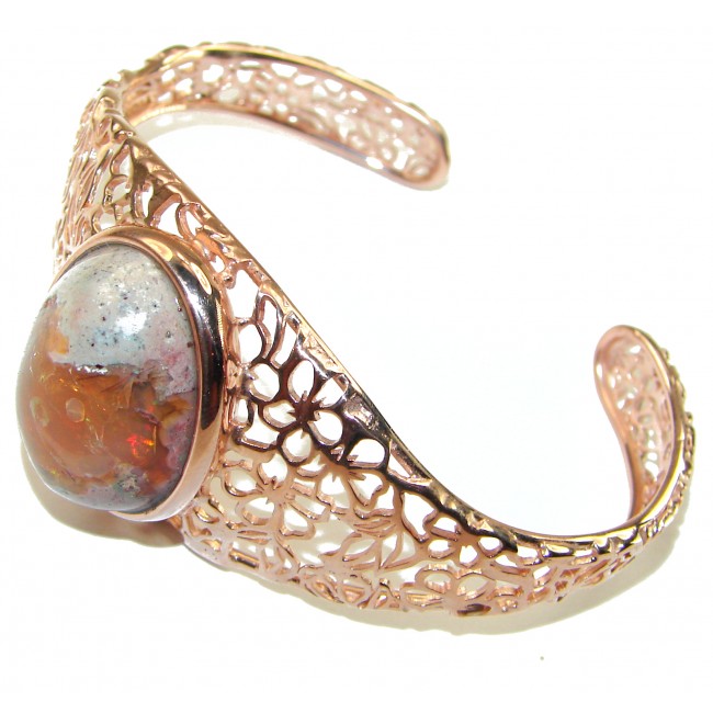 Authentic Mexican Opal handmade 14K Gold over .925 Sterling Silver Bracelet / Cuff - photo 2