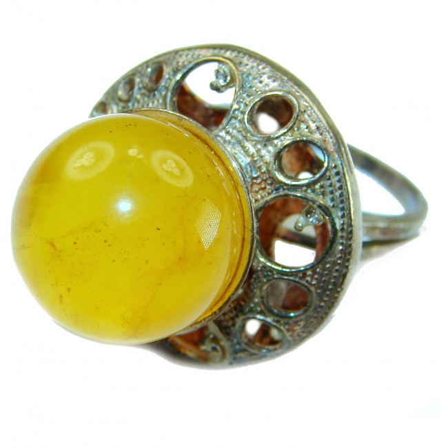 Modern Concept Natural Baltic Amber .925 Sterling Silver ring s. 8 3/4 - photo 1