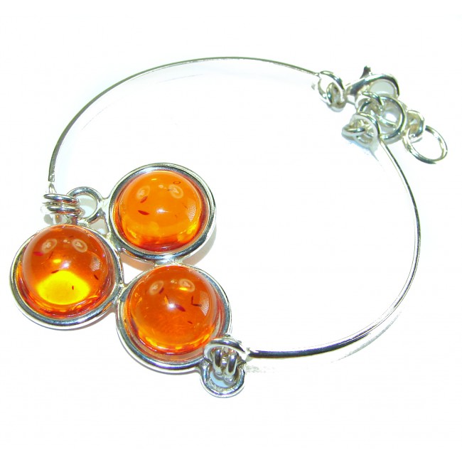 Excellent Baltic Amber .925 Sterling Silver entirely handcrafted Bracelet - photo 3