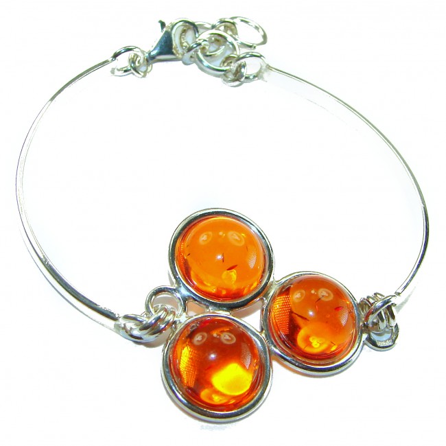 Excellent Baltic Amber .925 Sterling Silver entirely handcrafted Bracelet - photo 2
