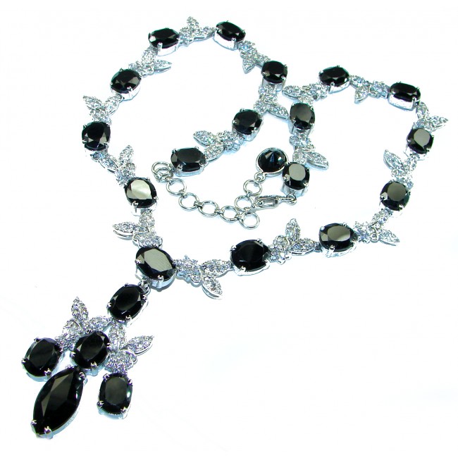 Luxurius genuine Onyx .925 Sterling Silver handcrafted Necklace - photo 4