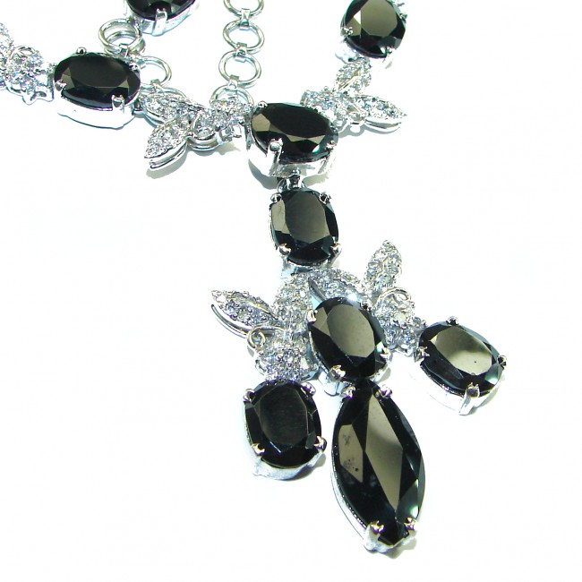 Luxurius genuine Onyx .925 Sterling Silver handcrafted Necklace - photo 3