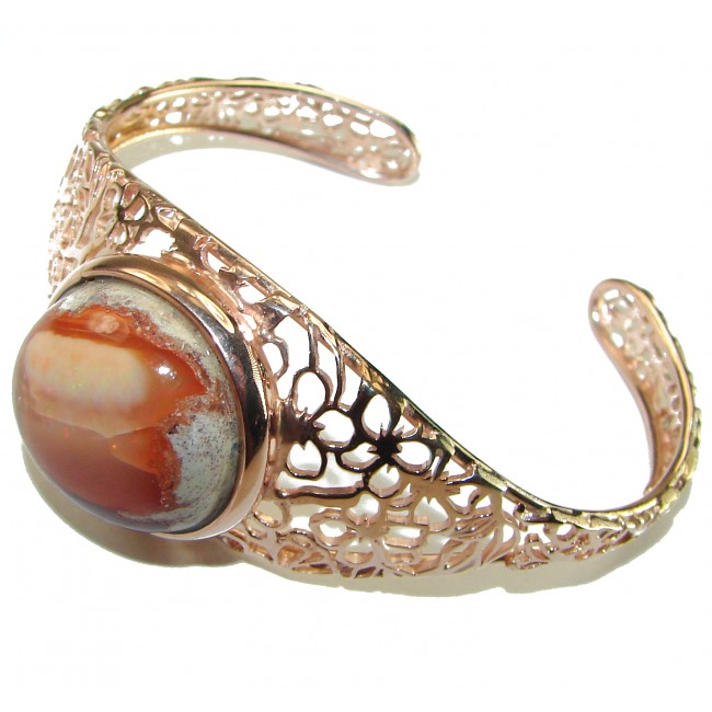 Arizona Sunset Mexican Opal handmade 14K Rose Gold over .925 Sterling Silver Bracelet / Cuff - photo 1
