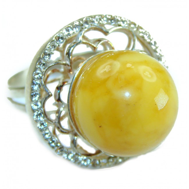 Modern Concept Natural Butterscotch Baltic Amber .925 Sterling Silver ring s. 9 1/4 - photo 3