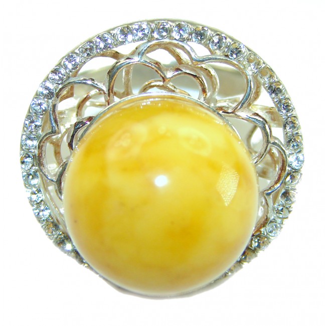 Modern Concept Natural Butterscotch Baltic Amber .925 Sterling Silver ring s. 9 1/4 - photo 2
