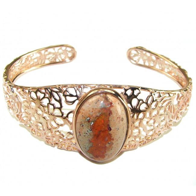 Authentic Mexican Opal handmade 14K Rose Gold over .925 Sterling Silver Bracelet / Cuff - photo 2