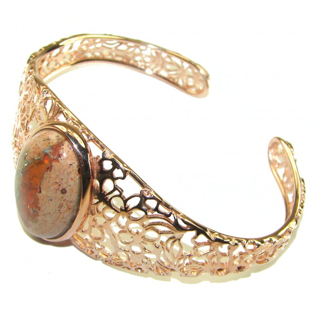Authentic Mexican Opal handmade 14K Rose Gold over .925 Sterling Silver Bracelet / Cuff - photo 1