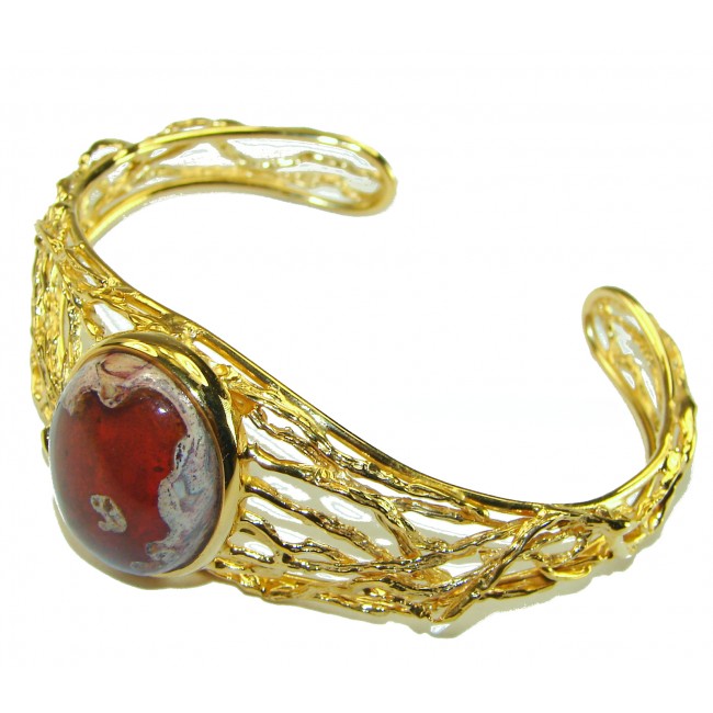 Arizona Sunset Mexican Opal handmade 14K Gold over .925 Sterling Silver Bracelet / Cuff - photo 1