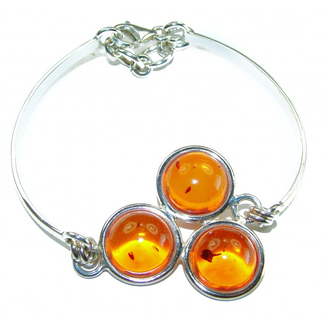 Excellent Baltic Amber .925 Sterling Silver entirely handcrafted Bracelet - photo 3