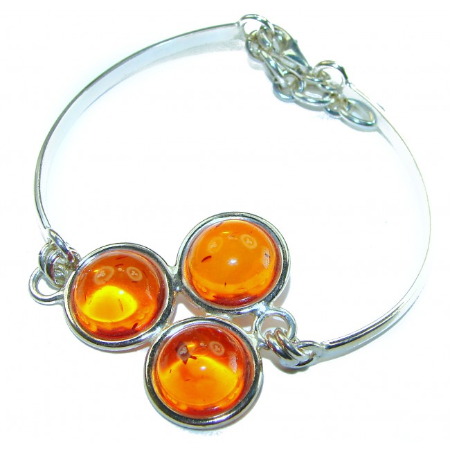 Excellent Baltic Amber .925 Sterling Silver entirely handcrafted Bracelet - photo 2