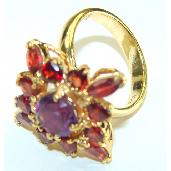 Amethyst 14K Gold over .925 Sterling Silver Handcrafted Ring size 7 3/4 - photo 1