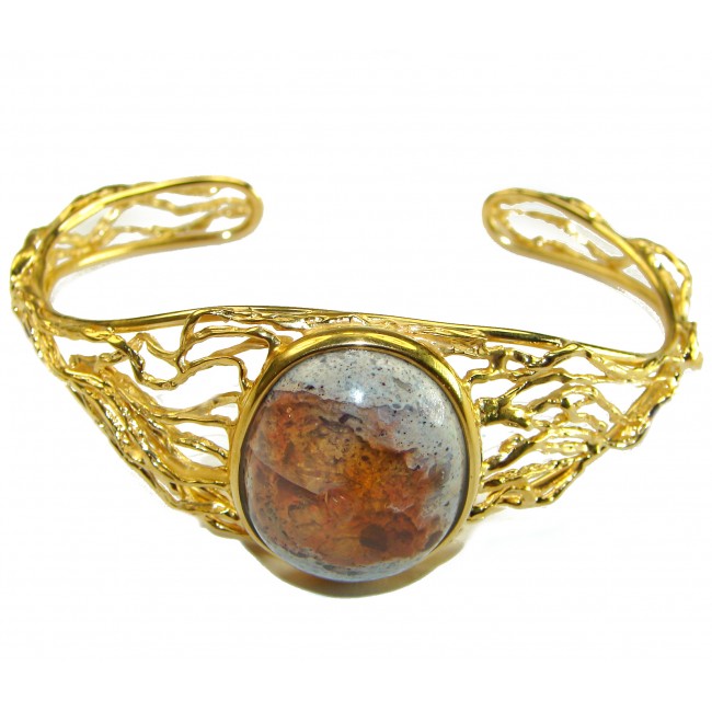 Authentic Mexican Opal handmade 14K Rose Gold over .925 Sterling Silver Bracelet / Cuff - photo 2