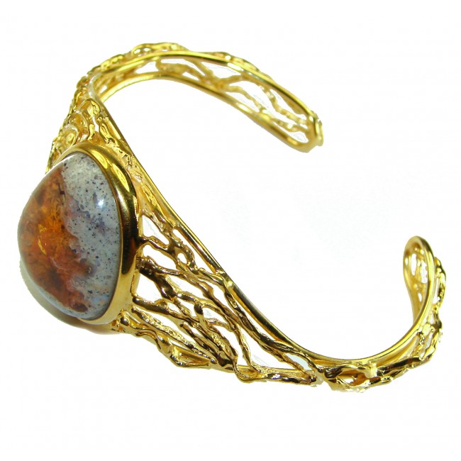 Authentic Mexican Opal handmade 14K Rose Gold over .925 Sterling Silver Bracelet / Cuff - photo 1