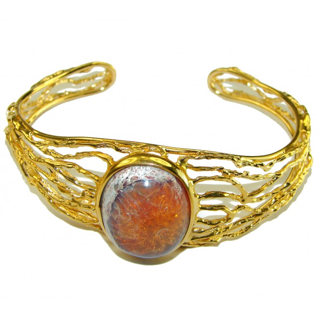 Authentic Mexican Opal handmade 14K Gold over .925 Sterling Silver Bracelet / Cuff - photo 2