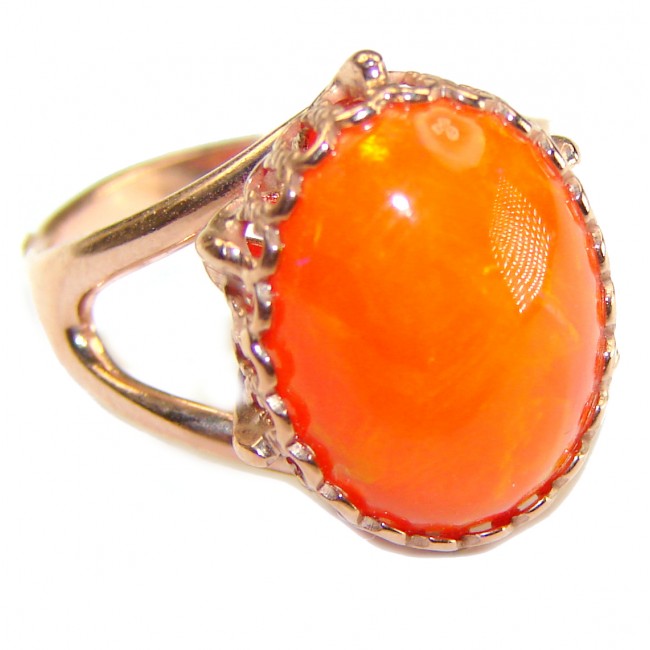 Golden Galaxy Ethiopian Opal 18K Rose Gold over .925 Sterling Silver handcrafted Ring size 7 - photo 2