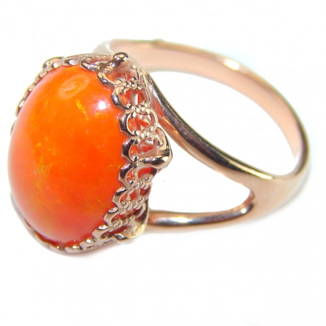 Golden Galaxy Ethiopian Opal 18K Rose Gold over .925 Sterling Silver handcrafted Ring size 7 - photo 1