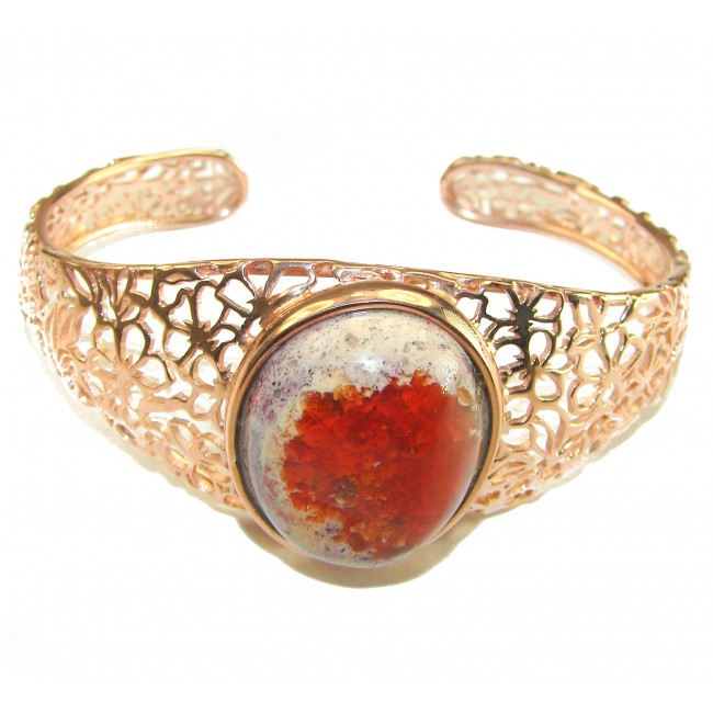 Authentic Mexican Opal handmade 14K Rose Gold over .925 Sterling Silver Bracelet / Cuff - photo 3