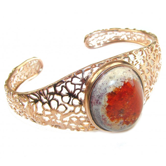 Authentic Mexican Opal handmade 14K Rose Gold over .925 Sterling Silver Bracelet / Cuff - photo 2