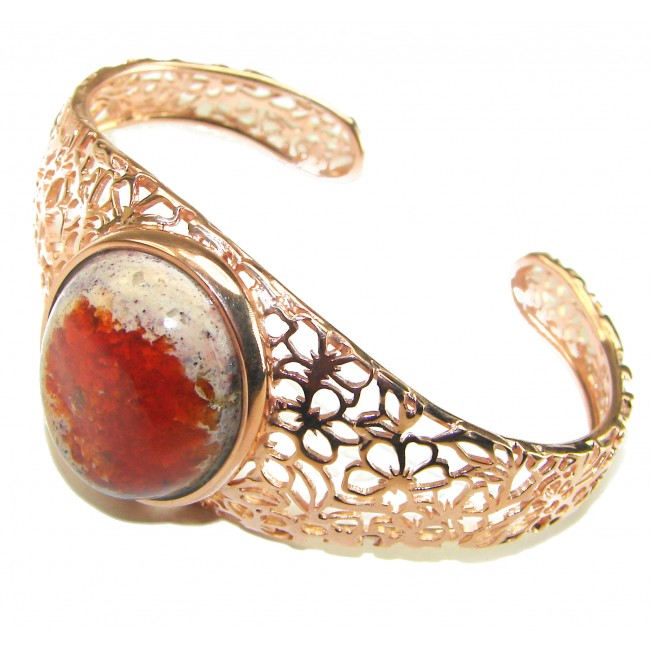 Authentic Mexican Opal handmade 14K Rose Gold over .925 Sterling Silver Bracelet / Cuff - photo 1