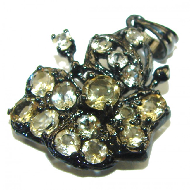 Real Beauty Citrine black rhodium over .925 Sterling Silver handcrafted Pendant - photo 3