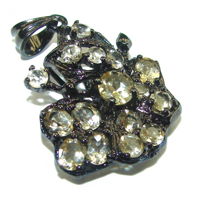 Real Beauty Citrine black rhodium over .925 Sterling Silver handcrafted Pendant - photo 1