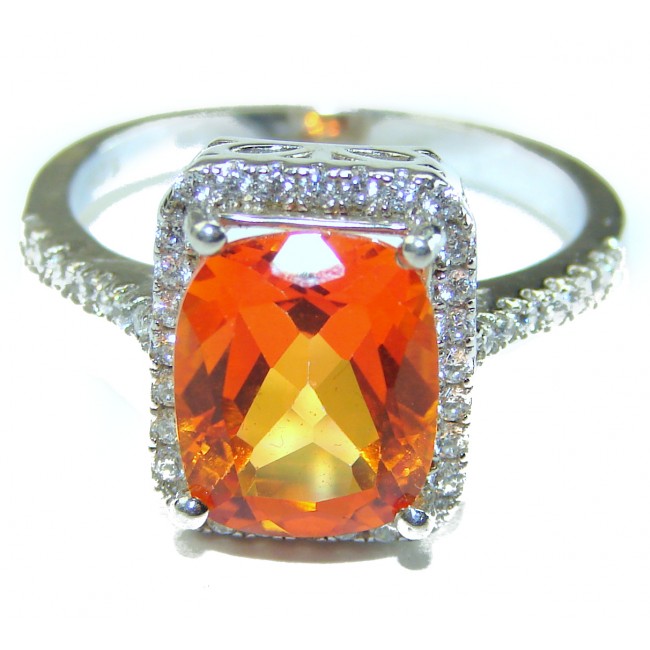 8.5 carat Mystic Golden Topaz .925 Sterling Silver handmade Cocktail Ring size 9 - photo 2