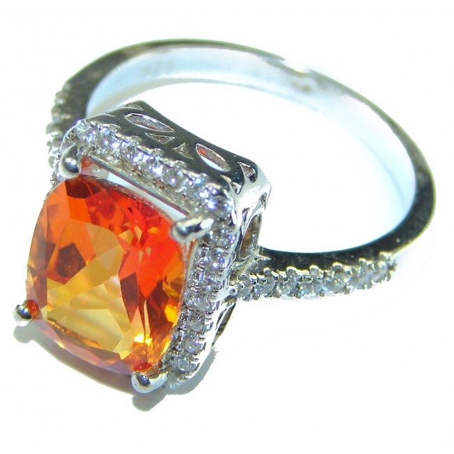 8.5 carat Mystic Golden Topaz .925 Sterling Silver handmade Cocktail Ring size 9 - photo 1